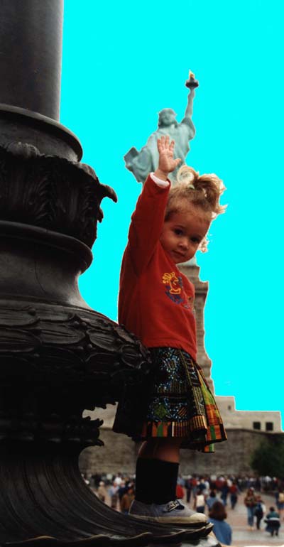 Zoey At the Statue of Liberty, 1995